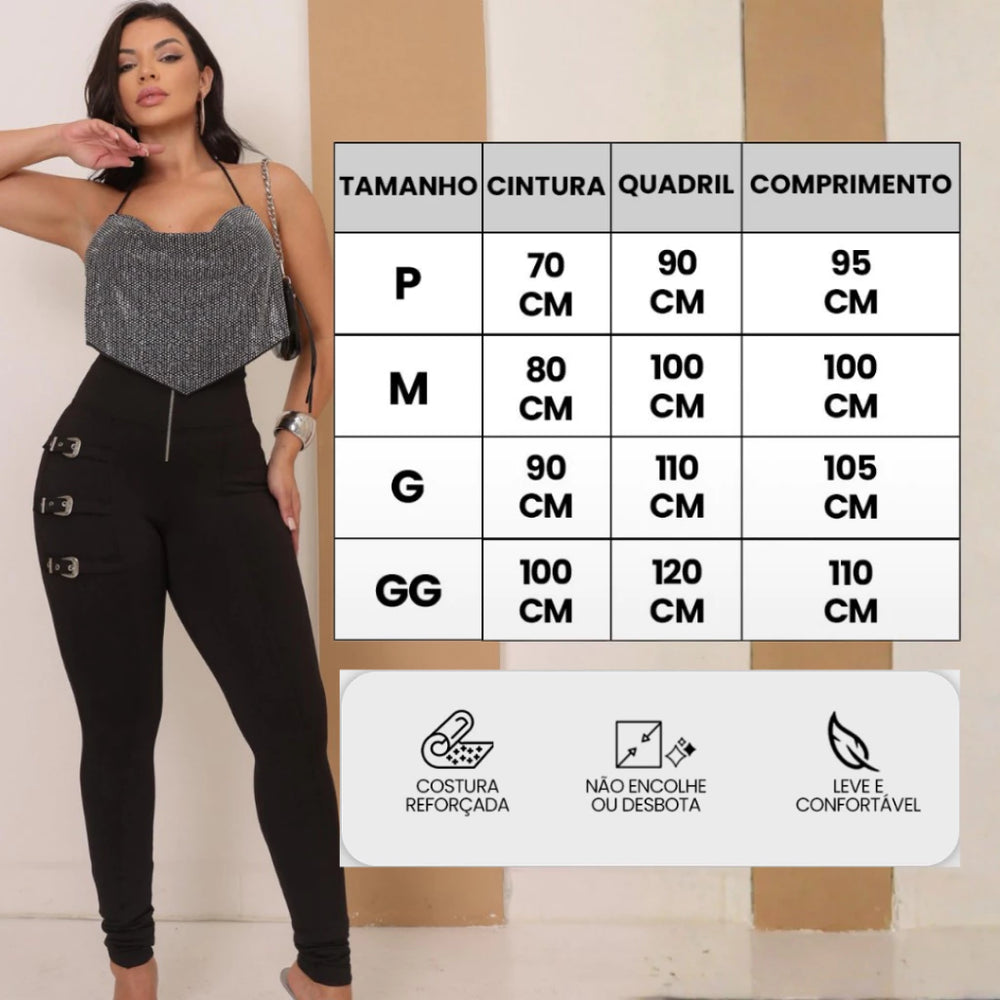 Legging Power com Detalhe de Cintos