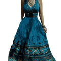 Vestido Maxi Sem Mangas Vintage Ocidental