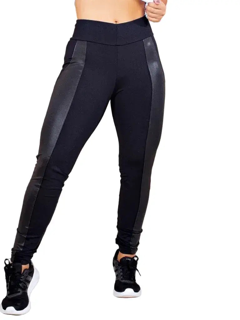 Calça Legging de Inverno Flanelada com Acabamento Cirrê