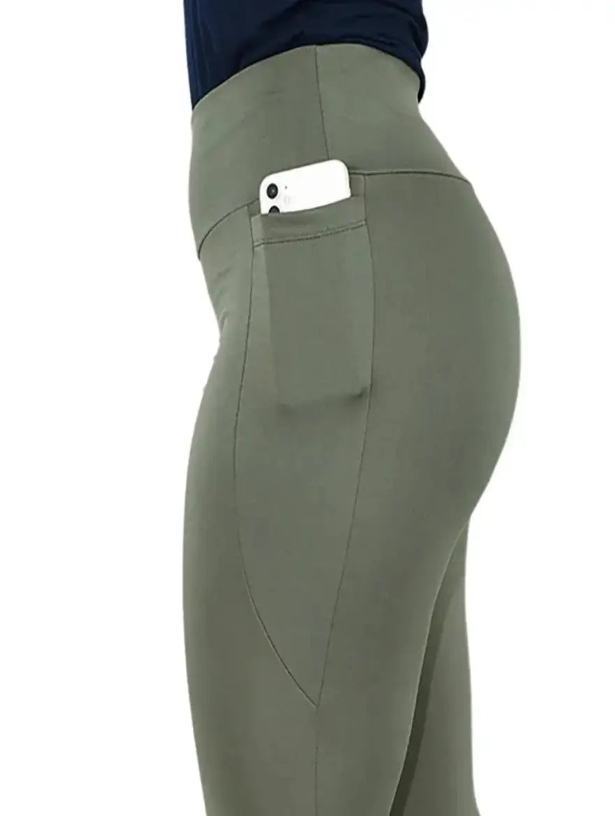 Calça Legging Feminina Térmica Flanelada com Bolsos