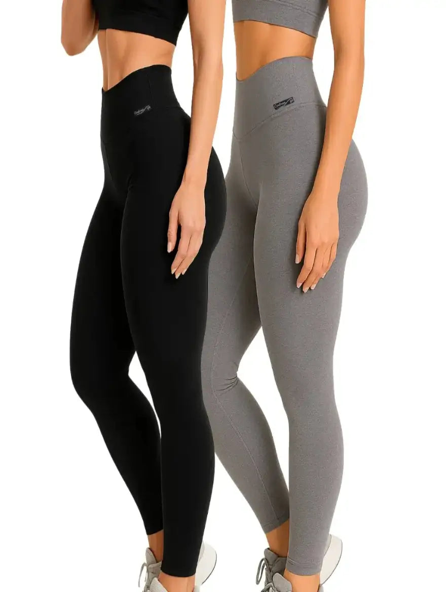 Kit com 2 Leggings Cintura Alta