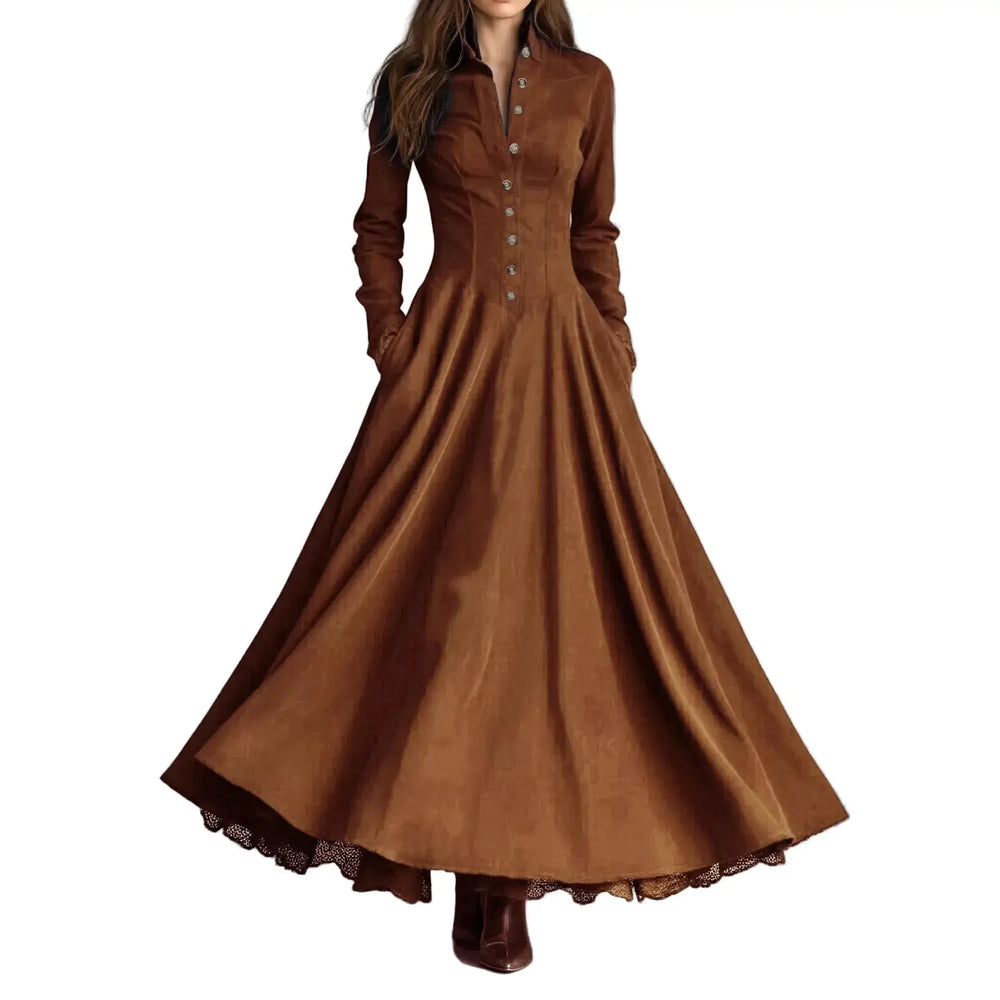 Vestido Longo Evasê Renda Francesa Vintage