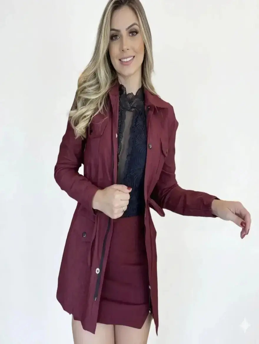 Parka Feminina Sobretudo em Bengaline