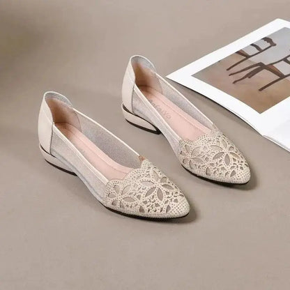 Sapato Confort Florença – Detalhes em Renda e Strass