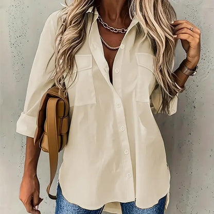 Camisa Alfaiataria Siena – Bolsos Frontais & Caimento Fluido