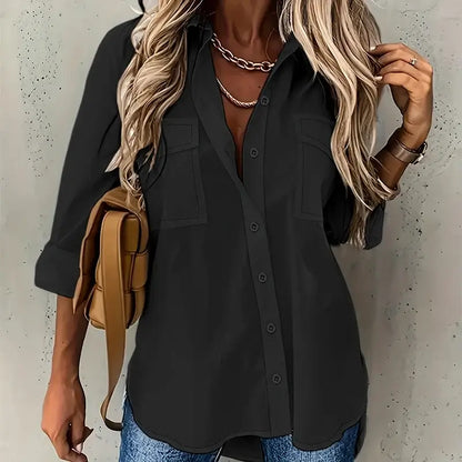 Camisa Alfaiataria Siena – Bolsos Frontais & Caimento Fluido