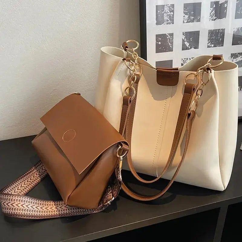 Kit Duo Bolsas Couro Soft – Ombro & Mão