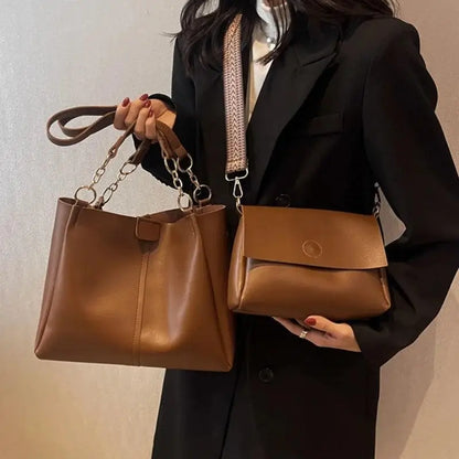 Kit Duo Bolsas Couro Soft – Ombro & Mão