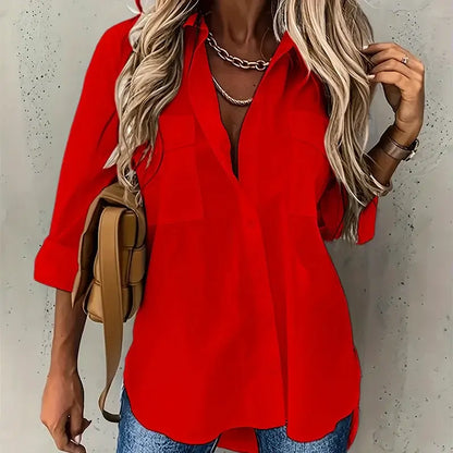 Camisa Alfaiataria Siena – Bolsos Frontais & Caimento Fluido