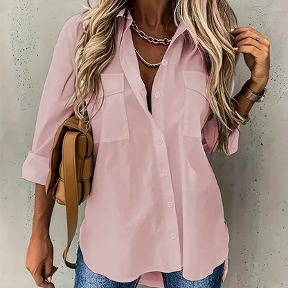 Camisa Alfaiataria Siena – Bolsos Frontais & Caimento Fluido