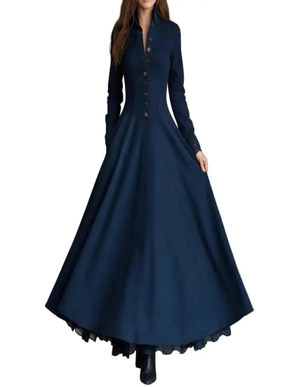 Vestido Longo Evasê Renda Francesa Vintage