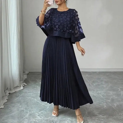 Vestido Mídi Venezia 2 em 1 – Detalhes em Tule Floral 3D