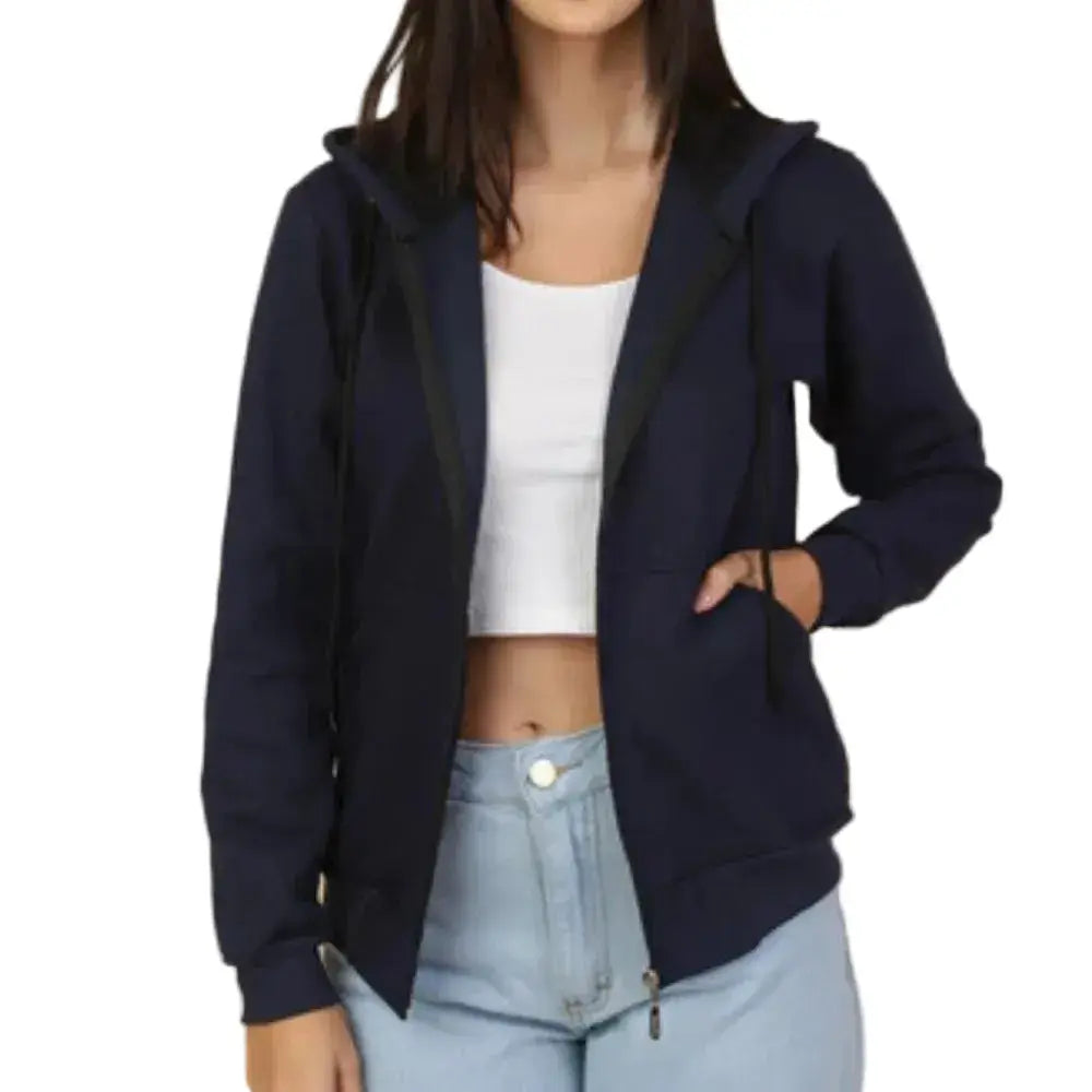 Casaco Moletom Feminino com Capuz e Zíper