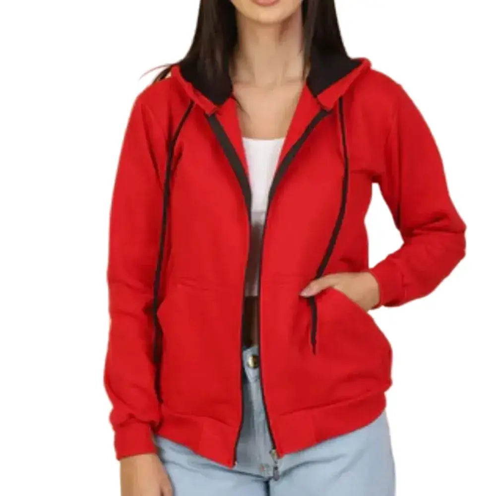 Casaco Moletom Feminino com Capuz e Zíper