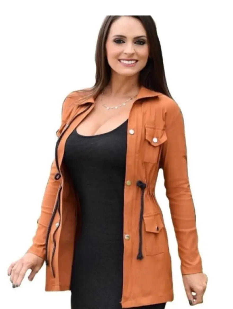 Parka Feminina Sobretudo em Bengaline