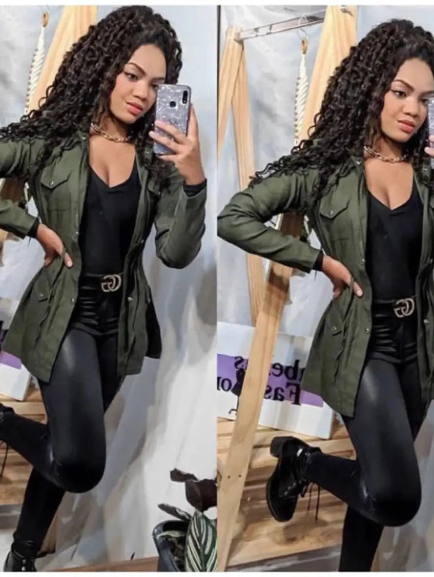 Parka Feminina Sobretudo em Bengaline