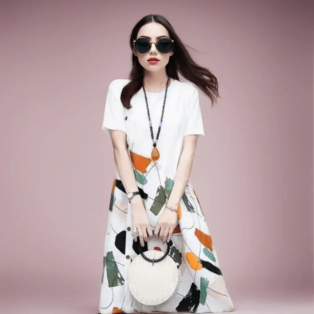 Vestido Midi Amalfi – Estampa Floral Exclusiva