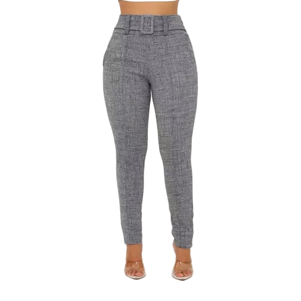 leggings skinny linho com cinto fixo