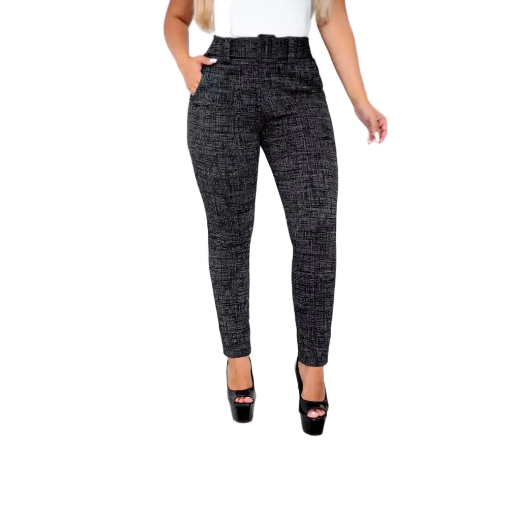 leggings skinny linho com cinto fixo